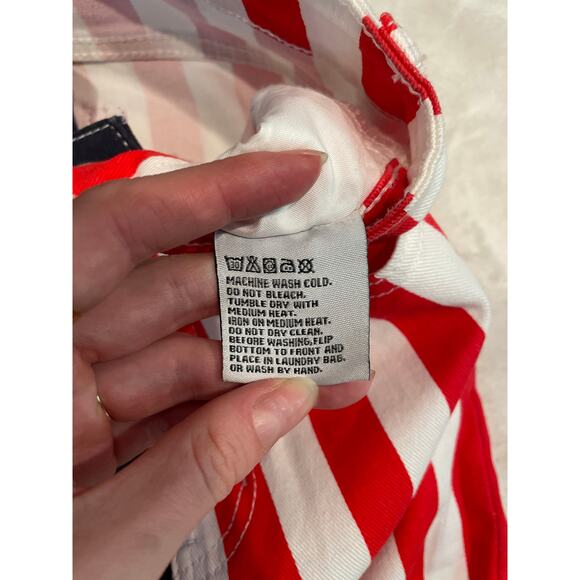 JEANS FASHION Women's American Flag Print Flare Jeans Size 8 Red/Blue White NWT - Picture 9 of 13